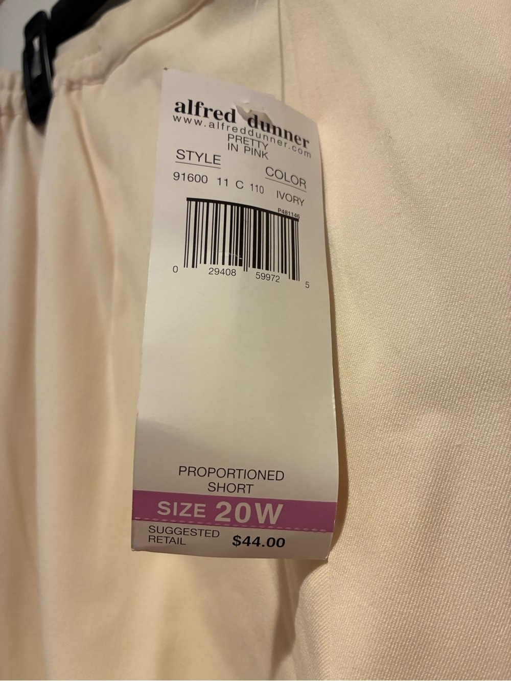 Classic Cream Straight-Leg Women's Pants - Picture 3 of 5